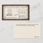 Cartes de visite de Lodge No.7 du Roi Solomon's (Devant / Derrière)