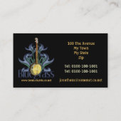 Cartes de visite de logo de banjo de Bluegrass (Dos)
