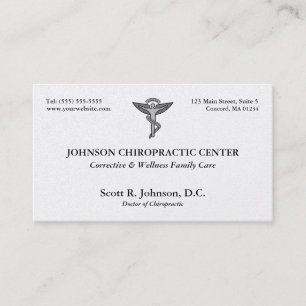 Cartes de visite de logo de chiropractie