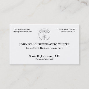Cartes de visite de logo de chiropractie