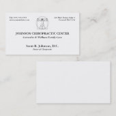 Cartes de visite de logo de chiropractie (Devant / Derrière)