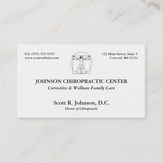 Cartes de visite de logo de chiropractie (Devant)