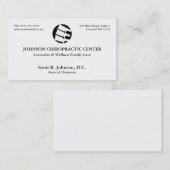 Cartes de visite de logo de chiropractie (Devant / Derrière)