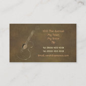 Cartes de visite de logo de guitare acoustique (Dos)
