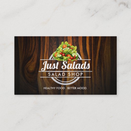Cartes de visite de logo de salade personnalisable (Devant)