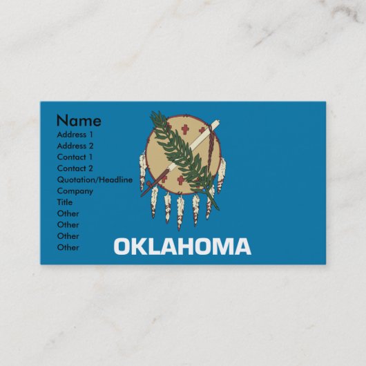 Cartes de visite de l'OKLAHOMA (Devant)