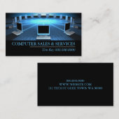 Cartes de visite de l'ordinateur de bureau techniq (Devant / Derrière)