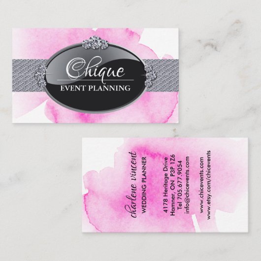 Cartes de visite de l'organisateur d'événements ch (Devant / Derrière)