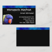 Cartes de visite de Lorikeet d'arc-en-ciel de (Devant / Derrière)