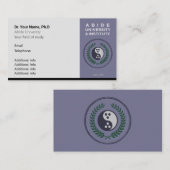 Cartes de visite de l'Université Abide (Devant / Derrière)