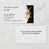 Cartes de visite de lutte antiparasitaire (Devant / Derrière)