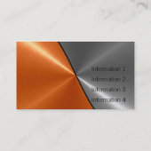 Cartes de visite de luxe argentés et oranges 2 en (Dos)