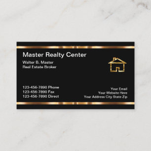 Cartes de visite de luxe d'agent immobilier