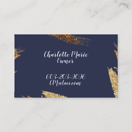 Cartes de visite de luxe de conception de marine (Dos)