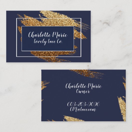 Cartes de visite de luxe de conception de marine (Devant / Derrière)