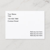 Cartes de visite de luxe de l'automobile classique (Dos)