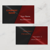 Cartes de visite de luxe noirs et rouges (Devant / Derrière)