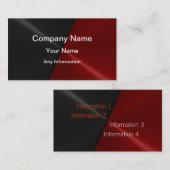 Cartes de visite de luxe noirs et rouges (Devant / Derrière)