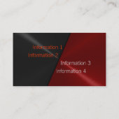 Cartes de visite de luxe noirs et rouges (Dos)