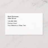 Cartes de visite de luxe pour chauffeur Uber (Dos)