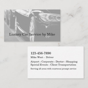 Cartes de visite de luxe pour service de taxi chic