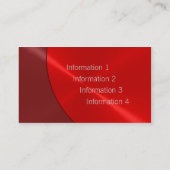 Cartes de visite de luxe rouge (Dos)