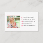 Cartes de visite de Lynne James (Dos)