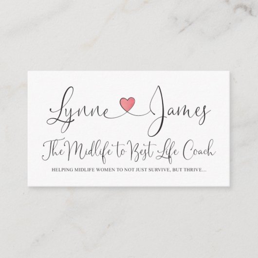 Cartes de visite de Lynne James (Devant)