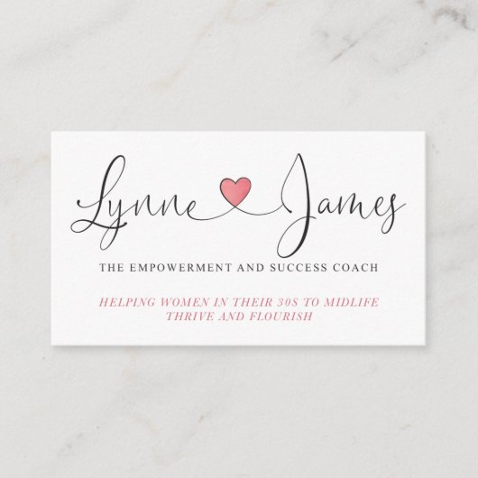 Cartes de visite de Lynne James (Devant)