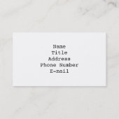 Cartes de visite de machine à écrire (Dos)