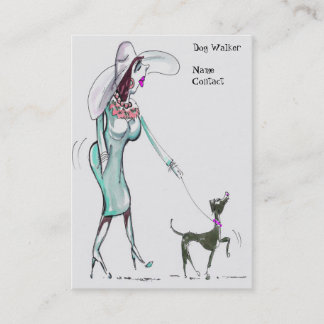 Cartes de visite de Madame Walking Dog Jubby