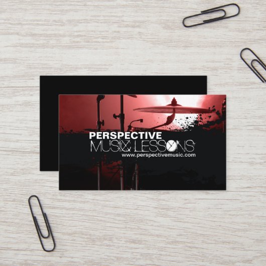 Cartes de visite de magasin/batteur de musique (Devant/Arrière en situation)