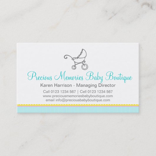 Cartes de visite de magasin de bébé de boutique de (Devant)