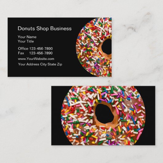Cartes de visite de magasin de beignets (Devant / Derrière)