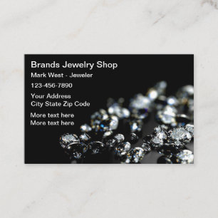 Cartes de visite de magasin de bijoux chic