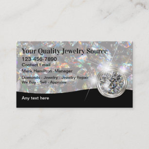 Cartes de visite de magasin de bijoux de luxe bril
