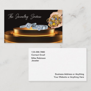Cartes de visite de magasin de bijoux élégants