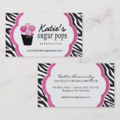 Cartes de visite de magasin de bonbons de zèbre (Devant / Derrière)
