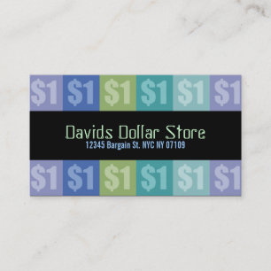 Cartes de visite de magasin du dollar