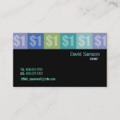 Cartes de visite de magasin du dollar (Dos)