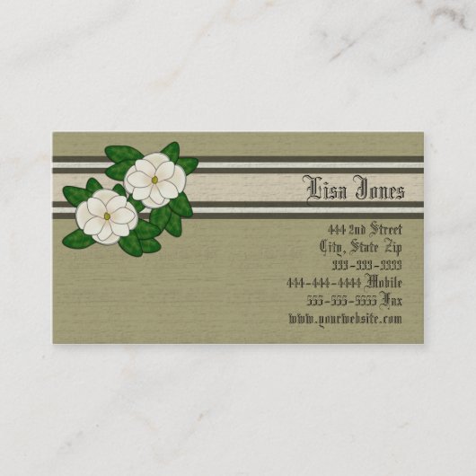 Cartes de visite de magnolia du sud (Devant)