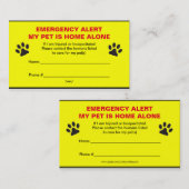 Cartes de visite de maison d'alerte de secours (Devant / Derrière)
