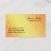 Cartes de visite de maison de repos (Dos)