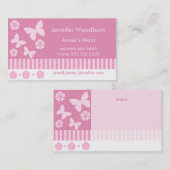 Cartes de visite de maman - fleurs de papillons (Devant / Derrière)