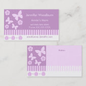Cartes de visite de maman - fleurs de papillons de (Devant / Derrière)