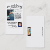 Cartes de visite de mamie de chaussette (Devant / Derrière)