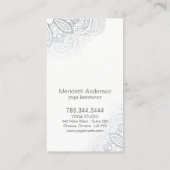 Cartes de visite de mandala d'instructeur de yoga (Dos)