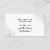 Cartes de visite de mandala d'instructeur de yoga (Dos)