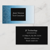 Cartes de visite de Mandala noirs et bleus (Devant / Derrière)