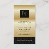 Cartes de visite de mandataire de "effet" d'or (Dos)